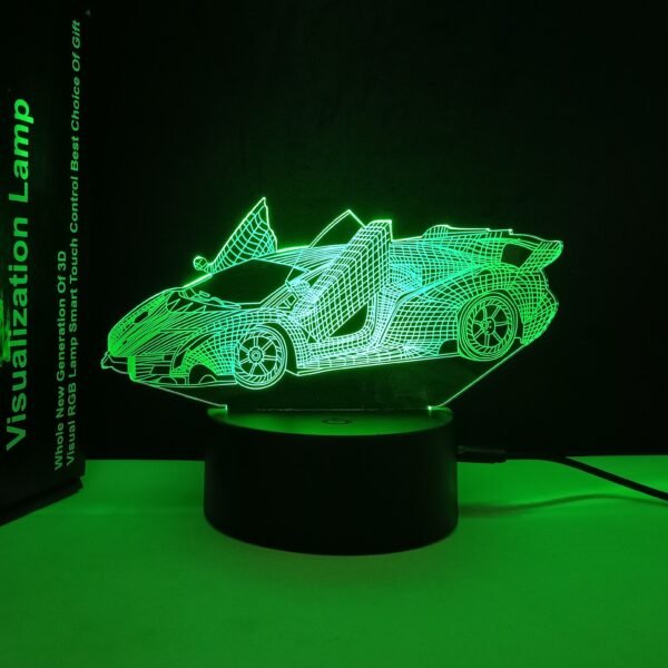 3D Race Car Night Light for Boys 3D Illusion Car Lamp 16 Colors Changing with Remote - Image 4