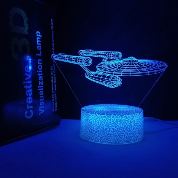 Crackle Base 3D Illusion Night Light Starships Interstellar remote control 16 Colors Change - Image 6