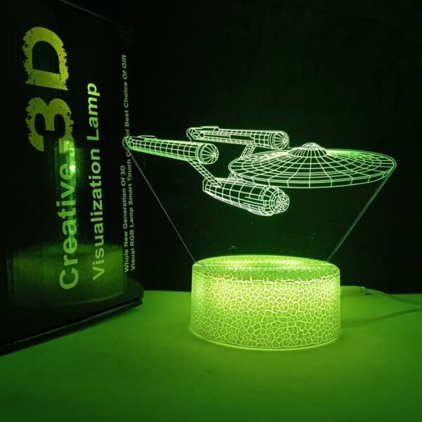 Crackle Base 3D Illusion Night Light Starships Interstellar remote control 16 Colors Change - Image 5
