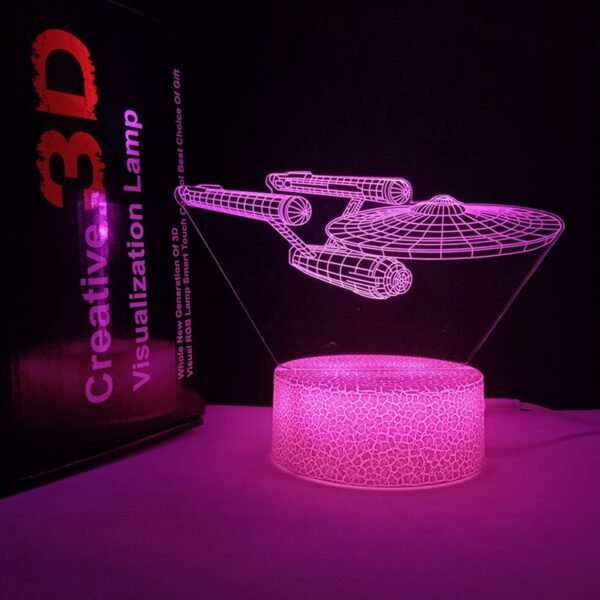 Crackle Base 3D Illusion Night Light Starships Interstellar remote control 16 Colors Change