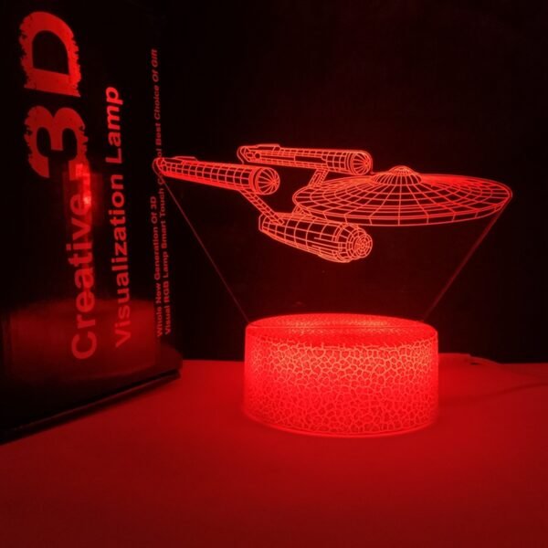 Crackle Base 3D Illusion Night Light Starships Interstellar remote control 16 Colors Change - Image 4