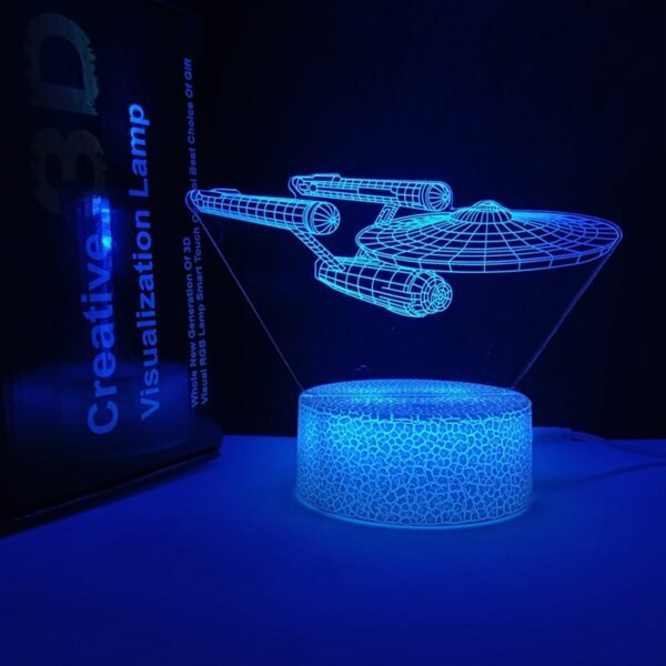 Crackle Base 3D Illusion Night Light Starships Interstellar remote control 16 Colors Change - Image 3