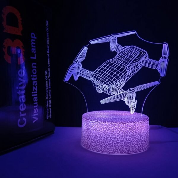 Beettlamp Crackle Base Drone 3D Lamp With Remote Control 16 LED Colors Best Gift High Quality - Image 3