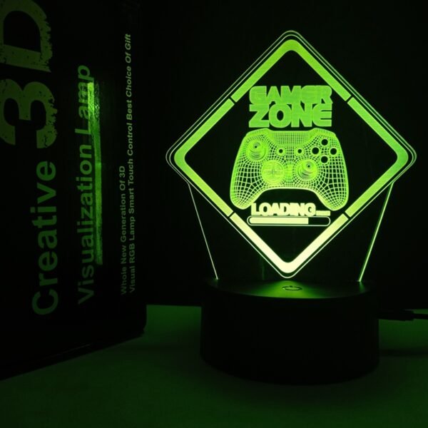 Beettlamp Gamer Zone Night Light with Gamepad Graphic 3D Illusion LED Lamp 16 Colors - Image 3