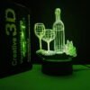 3D Wine Cup Bottle Night Lights Lamp16 Colors Changing Optical Illusion LED Remote Control Touch USB - Image 3