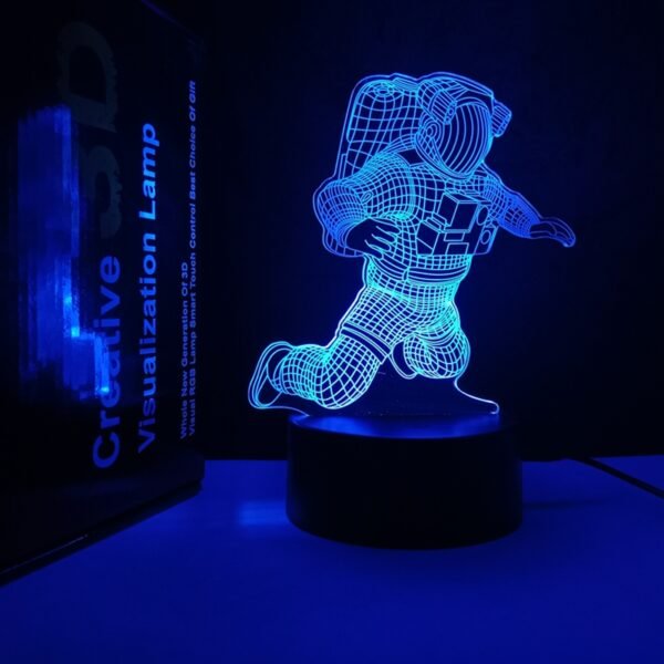 Spaceman 3D Night Light, Astronaut Rocket Optical Illusion Lamp Birthday Gift Idea for Outer Space Fan Xmas, Living Room Decor Night Light with 16 Colors Changing - Image 3
