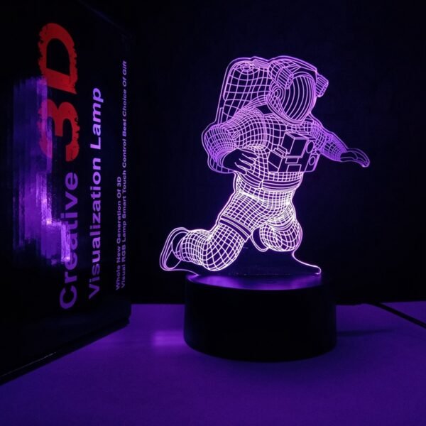Spaceman 3D Night Light, Astronaut Rocket Optical Illusion Lamp Birthday Gift Idea for Outer Space Fan Xmas, Living Room Decor Night Light with 16 Colors Changing - Image 2