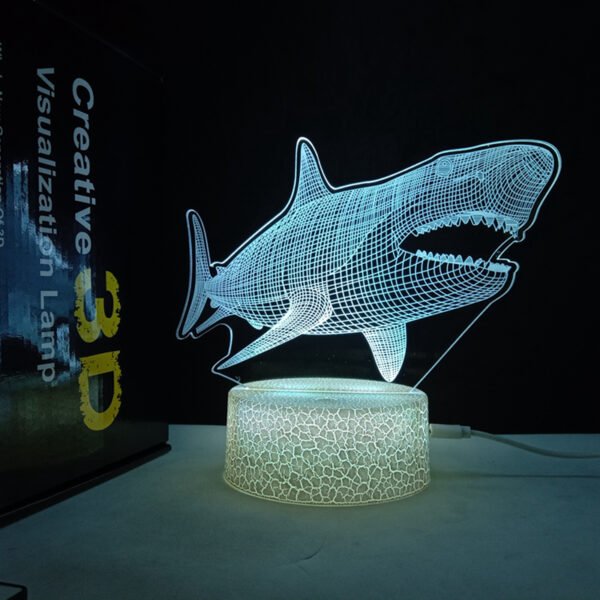 3D Shark Lamps Ocean Animal 3D Illusion Night Lights - Image 4