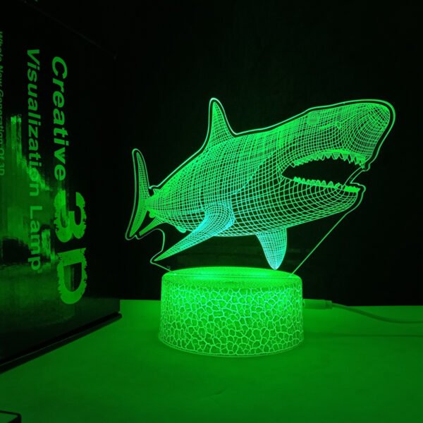 3D Shark Lamps Ocean Animal 3D Illusion Night Lights - Image 3