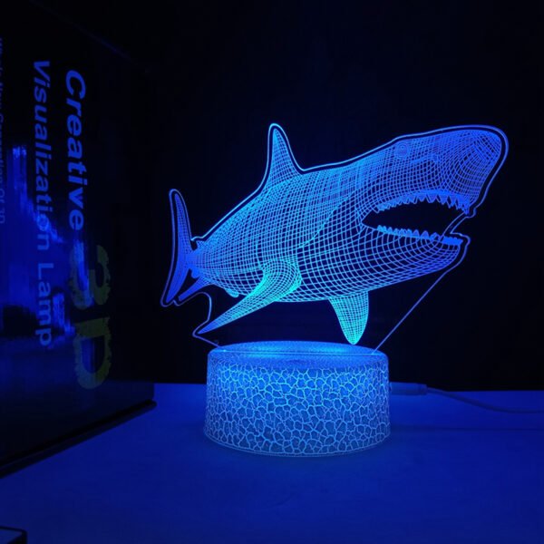 3D Shark Lamps Ocean Animal 3D Illusion Night Lights - Image 2
