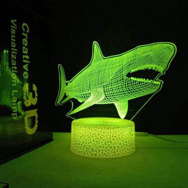 3D Shark Lamps Ocean Animal 3D Illusion Night Lights - Image 5