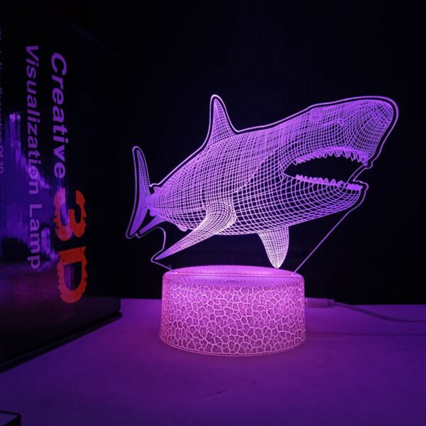 3D Shark Lamps Ocean Animal 3D Illusion Night Lights - Image 6