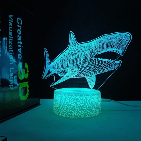 3D Shark Lamps Ocean Animal 3D Illusion Night Lights - Image 7