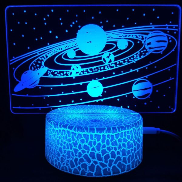 Solar System 3D Optical Illusion Side Table Lamp