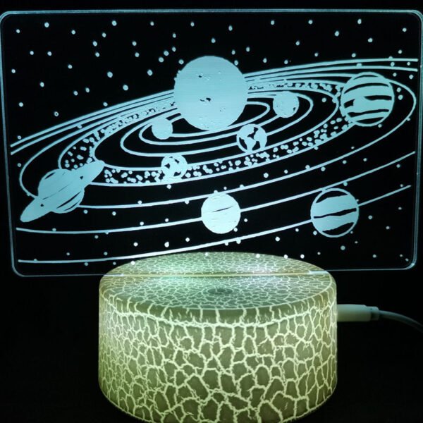 Solar System 3D Optical Illusion Side Table Lamp - Image 5