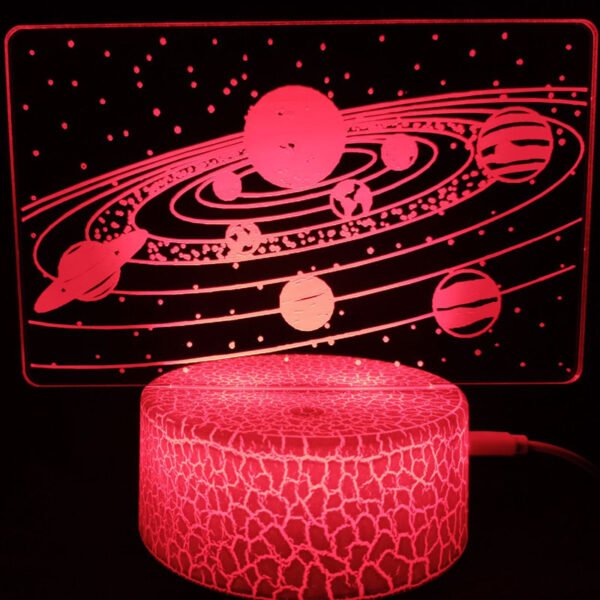 Solar System 3D Optical Illusion Side Table Lamp - Image 4