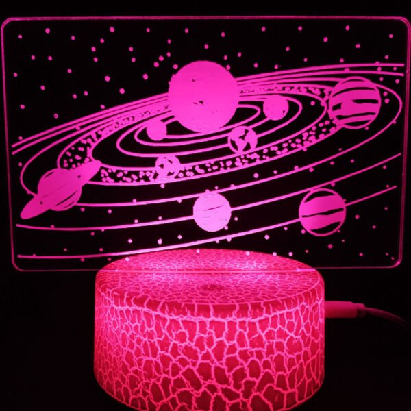 Solar System 3D Optical Illusion Side Table Lamp - Image 2