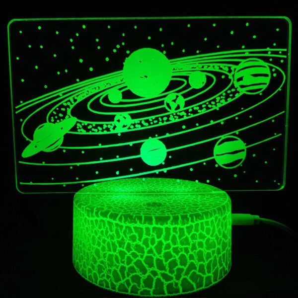 Solar System 3D Optical Illusion Side Table Lamp - Image 3