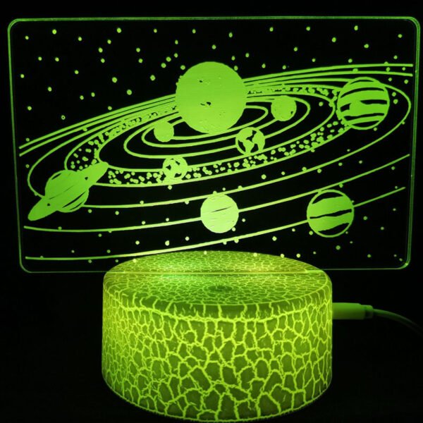 Solar System 3D Optical Illusion Side Table Lamp - Image 6