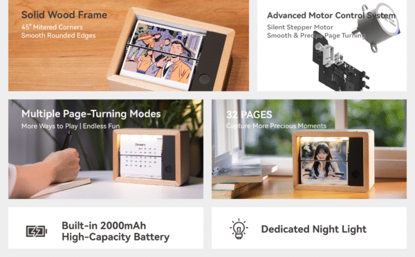 Motorized Flip Book Personalized Photo Machine Magic Box with LED Light 32 Pages - Image 7