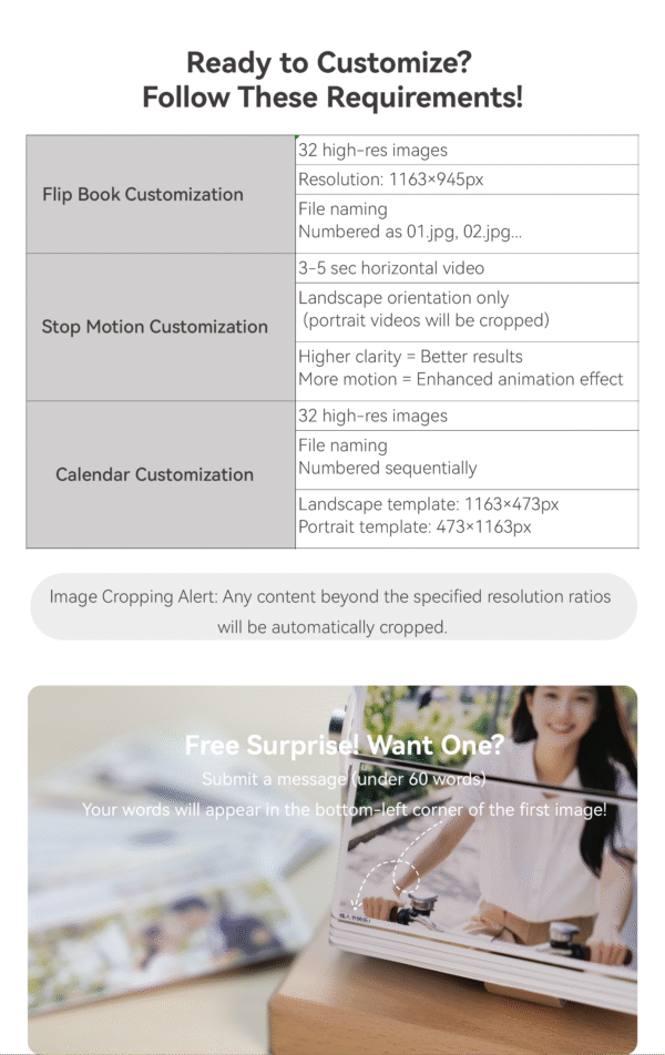 Motorized Flip Book Personalized Photo Machine Magic Box with LED Light 32 Pages - Image 17